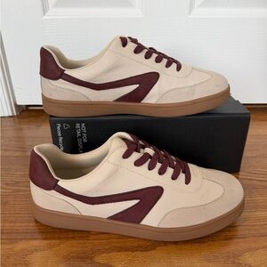 Women’s Size 11 Dolce Vita Cream & Burgundy Low-Top Sneakers